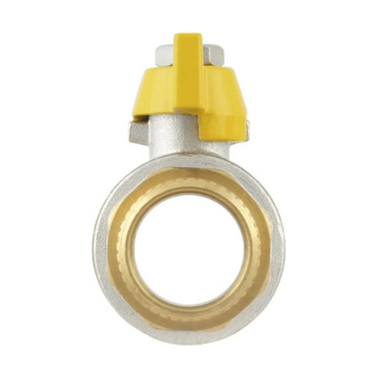 Кран шаровой газовый муфтовый 3/4" ВР-ВР бабочка Raftec YELLOW GRB2 DN20 PN40 латунь никелированная