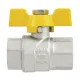 Кран шаровой газовый муфтовый 3/4" ВР-ВР бабочка Raftec YELLOW GRB2 DN20 PN40 латунь никелированная