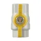 Кран шаровой газовый муфтовый 3/4" ВР-ВР бабочка Raftec YELLOW GRB2 DN20 PN40 латунь никелированная