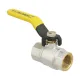 Кран шаровой газовый муфтовый 3/4" ВР-ВР ручка Raftec YELLOW GRH2 DN20 PN40 латунь никелированная