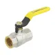 Кран шаровой газовый муфтовый 3/4" ВР-ВР ручка Raftec YELLOW GRH2 DN20 PN40 латунь никелированная