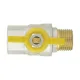Кран шаровой газовый муфтовый 3/4" ВР-НР бабочка Raftec YELLOW GRB21 DN20 PN40 латунь никелированная