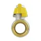 Кран шаровой газовый муфтовый 3/4" ВР-НР бабочка Raftec YELLOW GRB21 DN20 PN40 латунь никелированная