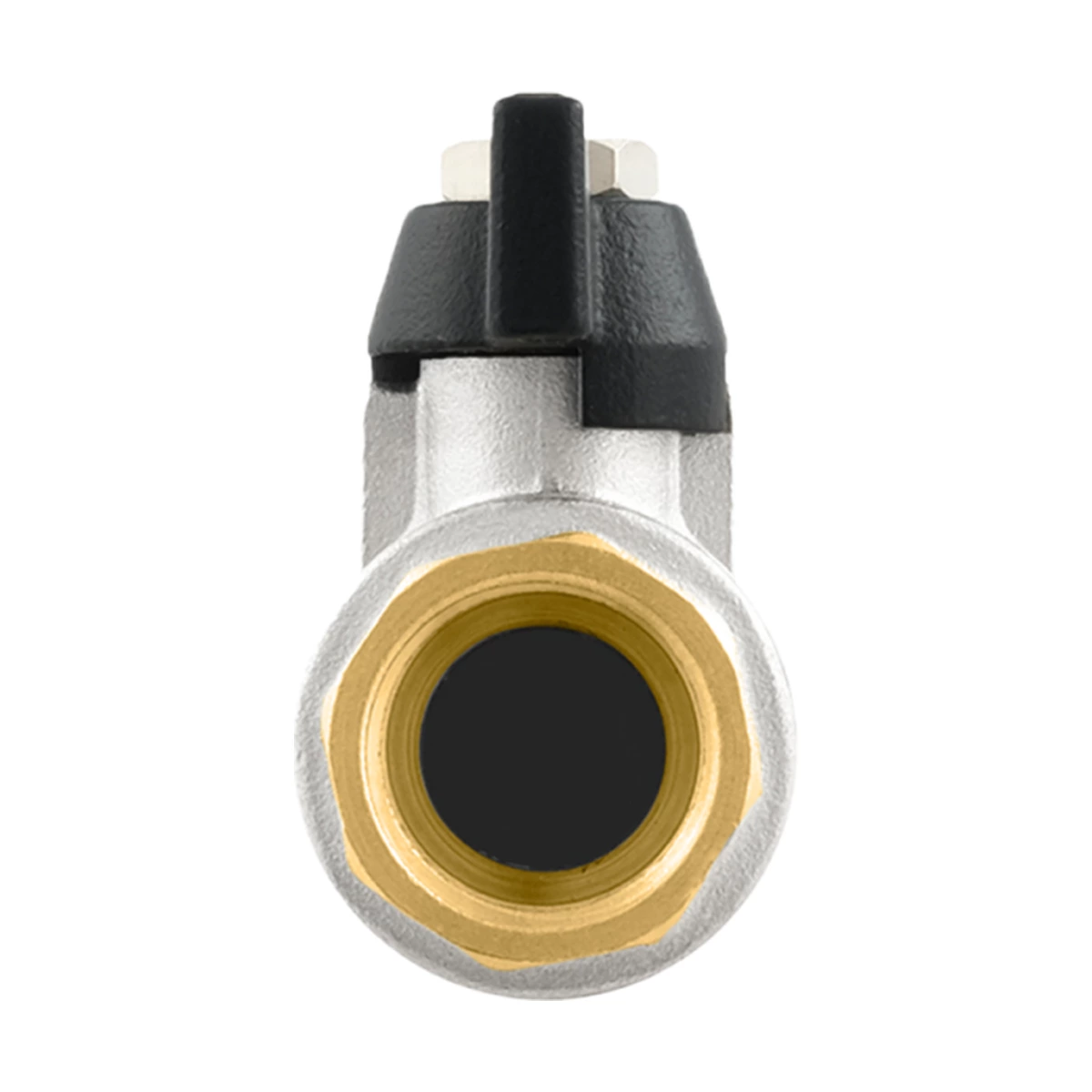 Кран шаровой муфтовый 1/2" ВР-ВР бабочка Raftec BLACK DRB1 DN15 PN50 латунь никелированная