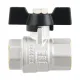 Кран шаровой муфтовый 1/2" ВР-ВР бабочка Raftec BLACK DRB1 DN15 PN50 латунь никелированная