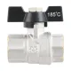 Кран шаровой муфтовый 1/2" ВР-ВР бабочка Raftec BLACK DRB1 DN15 PN50 латунь никелированная