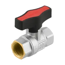 Кран шаровой муфтовый 1/2" ВР-ВР бабочка Raftec GOLD GRDV011 DN15 PN64 латунь никелированная