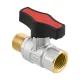 Кран шаровой муфтовый 1/2" ВР-НР бабочка Raftec GOLD GRDV01 DN15 PN64 латунь никелированная