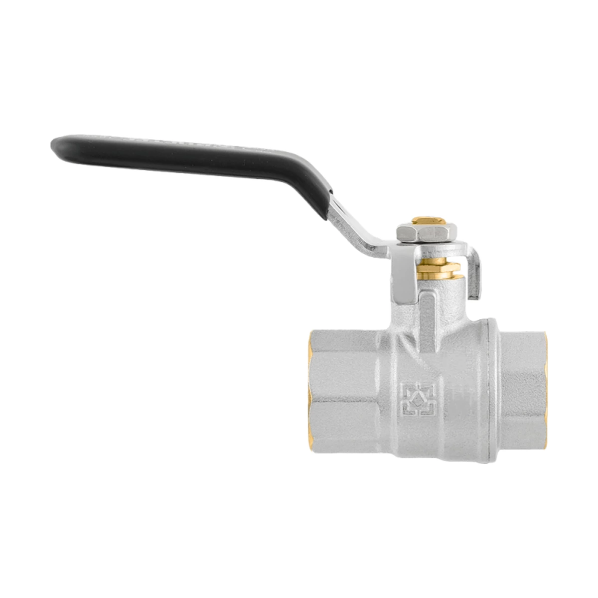Кран шаровой муфтовый 1" ВР-ВР ручка Raftec BLACK DRH3 DN25 PN40 латунь никелированная