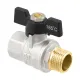 Кран шаровой муфтовый 1" ВР-НР бабочка Raftec BLACK DRB31 DN25 PN40 латунь никелированная