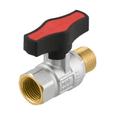 Кран шаровой муфтовый 1" ВР-НР бабочка Raftec GOLD GRDV03 DN25 PN50 латунь никелированная