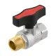 Кран шаровой муфтовый 1" ВР-НР бабочка Raftec GOLD GRDV03 DN25 PN50 латунь никелированная