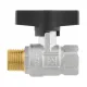 Кран шаровой муфтовый 1" ВР-НР бабочка Raftec GOLD GRDV03 DN25 PN50 латунь никелированная