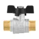 Кран шаровой муфтовый 1" НР-НР бабочка Raftec BLACK DRB3131 DN25 PN40 латунь никелированная