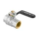 Кран шаровой муфтовый 2" ВР-ВР ручка Raftec BLACK DRH6 DN50 PN25 латунь никелированная