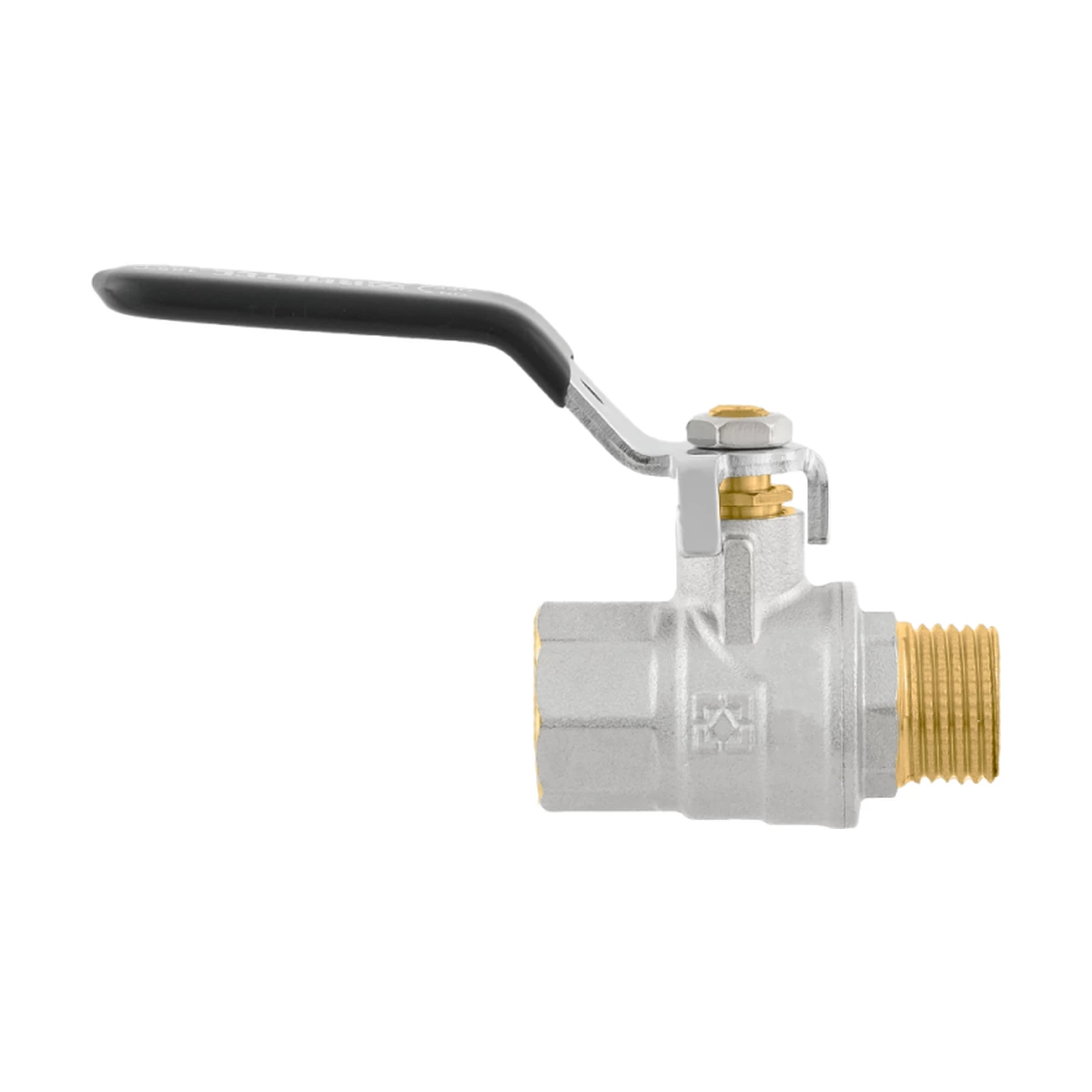 Кран шаровой муфтовый 2" ВР-НР ручка Raftec BLACK DRH61 DN50 PN25 латунь никелированная
