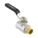 Кран шаровой муфтовый 3/4" ВР-НР ручка Raftec BLACK DRH21 DN20 PN40 латунь никелированная