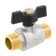 Кран шаровой муфтовый 3/4" НР-НР бабочка Raftec BLACK DRB2121 DN20 PN40 латунь никелированная