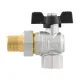Кран кульовий з американкою кутовий 1/2" ВР-ЗР Raftec BLACK DRBS1-U DN15 PN50 латунь нікельована