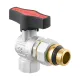 Кран кульовий з американкою кутовий 1" ВР-ЗР Raftec GOLD GRDA03 DN25 PN50 латунь нікельована