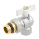 Кран кульовий з американкою кутовий 1" ВР-ЗР з антипротіканням Raftec WHITE WRBS-3 DN25 PN40 латунь нікельована