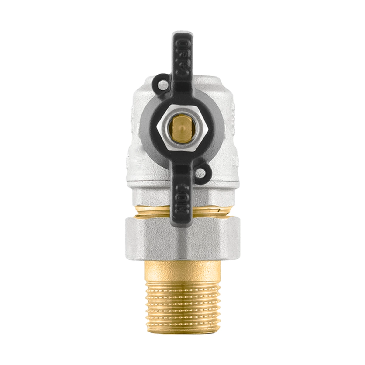 Кран кульовий з американкою кутовий 3/4" ВР-ЗР Raftec BLACK DRBS2-U DN20 PN40 латунь нікельована