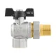 Кран кульовий з американкою кутовий 3/4" ВР-ЗР Raftec BLACK DRBS2-U DN20 PN40 латунь нікельована