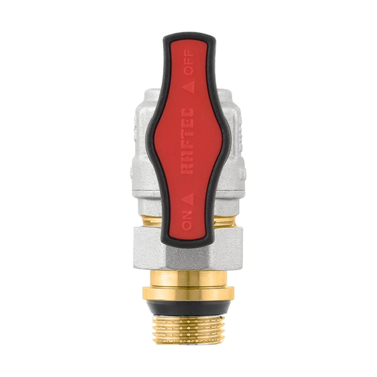 Кран кульовий з американкою кутовий 3/4" ВР-ЗР Raftec GOLD GRDA02 DN20 PN50 латунь нікельована