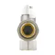 Кран кульовий з американкою кутовий 3/4" ВР-ЗР з антипротіканням Raftec WHITE WRBS-2 DN20 PN40 латунь нікельована