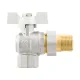 Кран кульовий з американкою кутовий 3/4" ВР-ЗР з антипротіканням Raftec WHITE WRBS-2 DN20 PN40 латунь нікельована