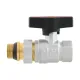 Кран кульовий з американкою прямий 1/2" ВР-ЗР Raftec GOLD GRDS01 DN15 PN64 латунь нікельована