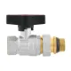 Кран кульовий з американкою прямий 1/2" ВР-ЗР Raftec GOLD GRDS01 DN15 PN64 латунь нікельована