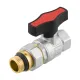 Кран кульовий з американкою прямий 1/2" ВР-ЗР Raftec GOLD GRDS01 DN15 PN64 латунь нікельована