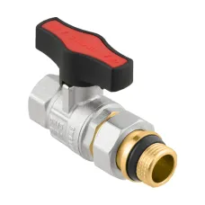 Кран кульовий з американкою прямий 1" ВР-ЗР Raftec GOLD GRDS03 DN25 PN50 латунь нікельована