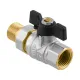 Кран кульовий з американкою прямий 3/4" ВР-ЗР Raftec BLACK DRBS2 DN20 PN40 латунь нікельована