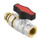 Кран кульовий з американкою прямий 3/4" ВР-ЗР Raftec GOLD GRDS02 DN20 PN50 латунь нікельована