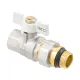 Кран кульовий з американкою прямий 3/4" ВР-ЗР з антипротіканням Raftec WHITE WRB-2 DN20 PN40 латунь нікельована