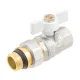Кран кульовий з американкою прямий 3/4" ВР-ЗР з антипротіканням Raftec WHITE WRB-2 DN20 PN40 латунь нікельована
