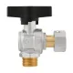 Кран шаровой с накидной гайкой угловой 1/2" НР-ВР Raftec GOLD GRGA1 DN15 PN64 латунь никелированная