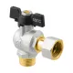 Кран шаровой с накидной гайкой угловой 3/4" НР-ВР Raftec BLACK DRBM2 DN20 PN40 латунь никелированная
