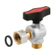 Кран шаровой с накидной гайкой угловой 3/4" НР-ВР Raftec GOLD GRGA2 DN20 PN50 латунь никелированная