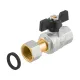 Кран шаровой с накидной гайкой прямой 1/2" ВР-ВР Raftec BLACK PRB-1 DN15 PN50 латунь никелированная