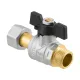 Кран шаровой с накидной гайкой прямой 1/2" НР-ВР Raftec BLACK PRBM1 DN15 PN50 латунь никелированная