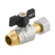 Кран шаровой с накидной гайкой прямой 1/2" НР-ВР Raftec BLACK PRBM1 DN15 PN50 латунь никелированная