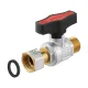 Кран шаровой с накидной гайкой прямой 1/2" НР-ВР Raftec GOLD GRGMS1 DN15 PN64 латунь никелированная