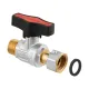 Кран шаровой с накидной гайкой прямой 3/4" НР-ВР Raftec GOLD GRGMS2 DN20 PN50 латунь никелированная