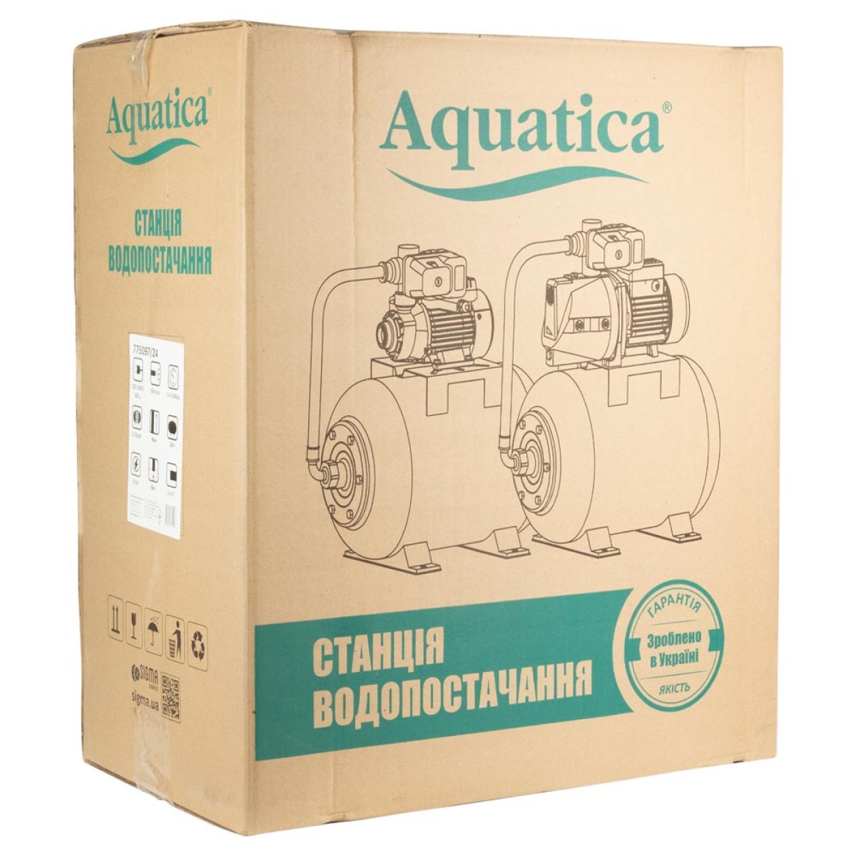 Насосная станция Aquatica JETSa80 24 л нержавеющий насос 0,75 кВт 46 м