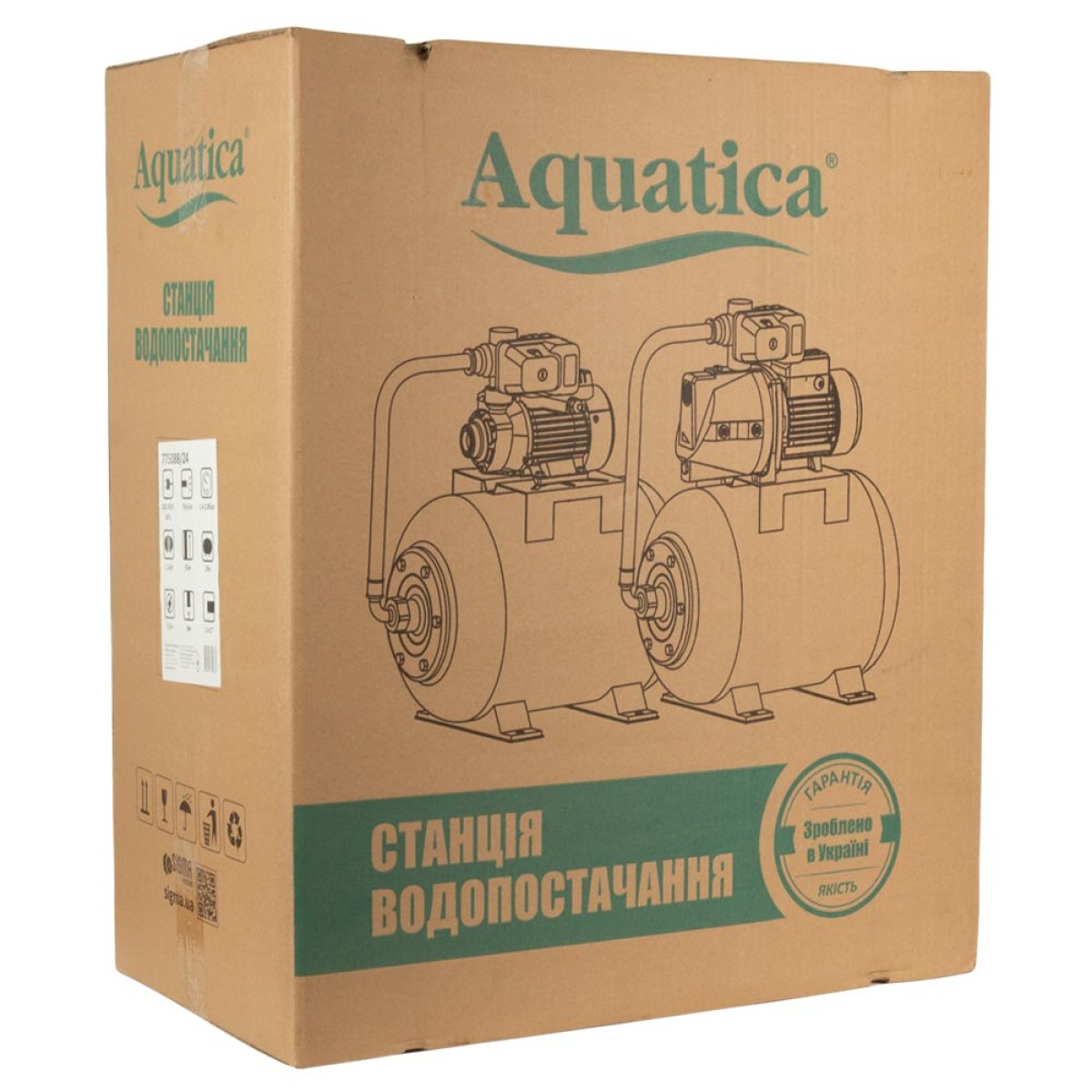 Насосная станция Aquatica JETa100A 24 л самовсасывающая 1,1 кВт 55 м
