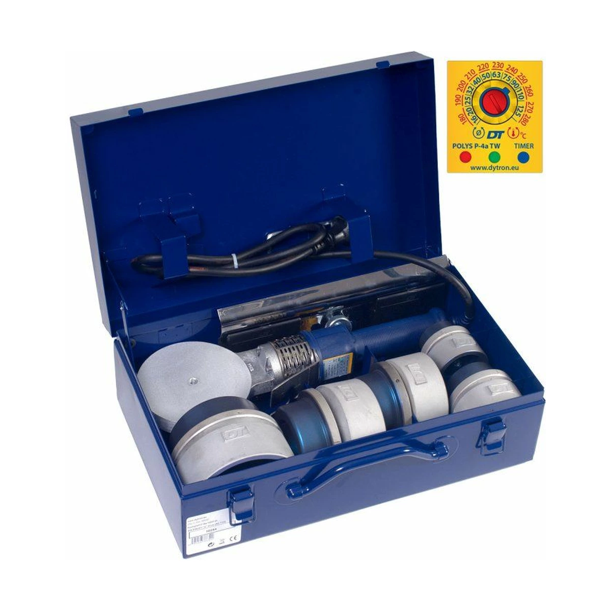 Комплект для сварки полипропиленовых труб Dytron Polys P-4a TraceWeld 1200 Вт PROFI, насадки 50-110 мм