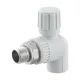 Кран радиаторный угловой шаровой PP-R 20х1/2" Raftec RARV2001 DN20 PN25 латунь никелированная